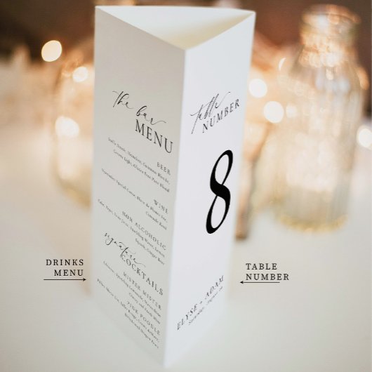 Ellesmere Minimalistisch Tri-Fold Bruiloft Menu Poster