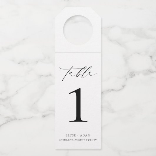 Ellesmere minimalistisch weddenschapsnummer flessenhanger (Voorkant)