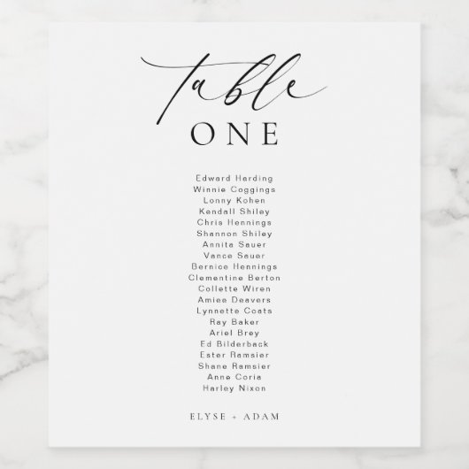 Ellesmere minimalistisch weddenschapsnummer wijn etiket (Enkel label)