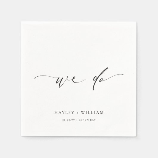 Ellesmere minimalistische bruiloft die we doen servet (Voorkant)