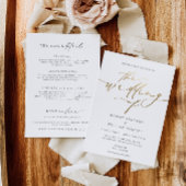 Ellesmere Minimalistische bruiloft en details Folie Uitnodiging