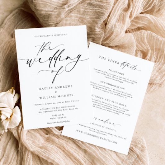 Ellesmere Minimalistische bruiloft en details Kaart