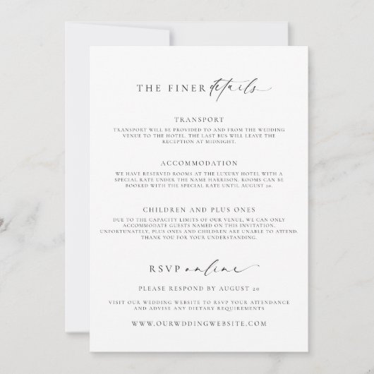 Ellesmere minimalistische bruiloft kaart (Voorkant)