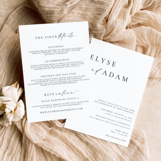 Ellesmere minimalistische bruiloft kaart