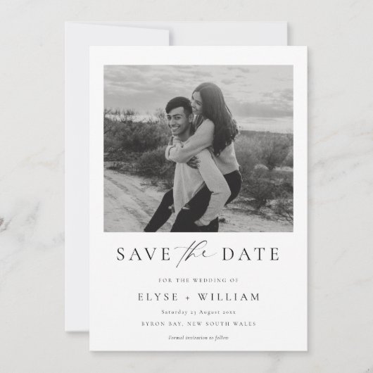 Ellesmere minimalistische foto Save the Date Brief Kaart (Voorkant)