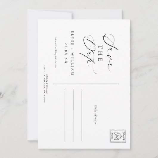 Ellesmere minimalistische foto Save the Date Brief Kaart (Achterkant)