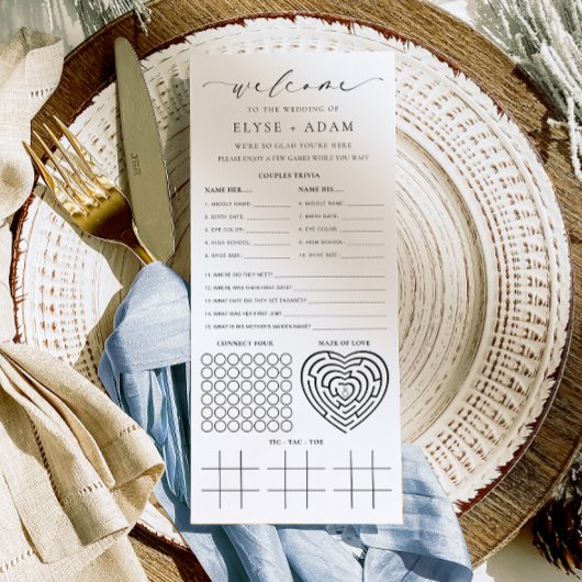 Ellesmere Minimalistische Trouwquiz en Menu