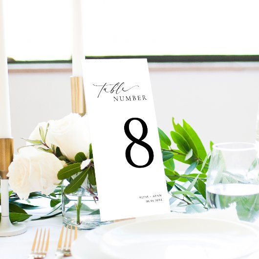 Ellesmere Minimalistische Trouwtafel Nummer Lang M Menu