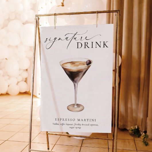 Ellesmere Modern Minimaal Signature Drank Bord Poster