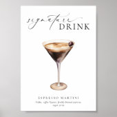 Ellesmere Modern Minimaal Signature Drank Bord Poster (Voorkant)