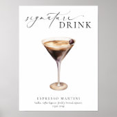 Ellesmere Modern Minimaal Signature Drank Bord Poster (Voorkant)