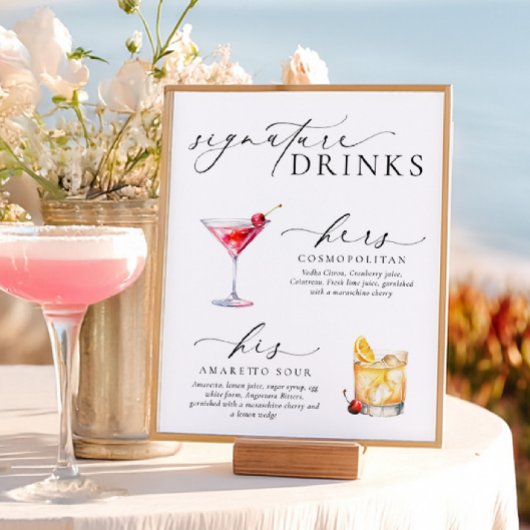 Ellesmere Modern Minimaal Signature Dranken Bord Poster
