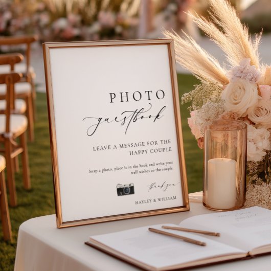 Ellesmere Modern Minimal Photo Guestbook Poster