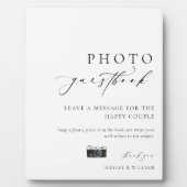 Ellesmere Modern Minimal Photo Guestbook Sign Fotoplaat (Voorkant)