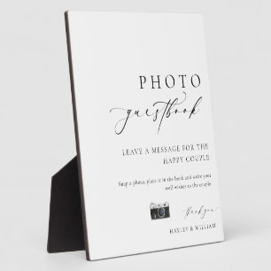 Ellesmere Modern Minimal Photo Guestbook Sign Fotoplaat