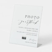 Ellesmere Modern Minimal Photo Guestbook Sign Reclamebord Met Voetstuk (Voorkant)