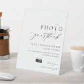 Ellesmere Modern Minimal Photo Guestbook Sign Reclamebord Met Voetstuk (Insitu)