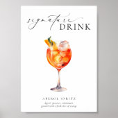 Ellesmere Modern Minimal Signature Drink Sign Poster (Voorkant)