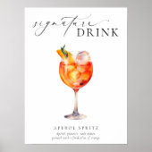 Ellesmere Modern Minimal Signature Drink Sign Poster (Voorkant)