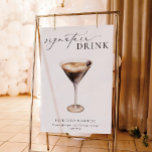 Ellesmere Modern Minimal Signature Drink Sign Poster<br><div class="desc">Dit kenmerkende drink menuteken beschikt over een moderne kalligrafie scriptkop en minimalistisch ontwerp. De scripttekstkop is een afbeelding dat niet kan worden bewerkt. De grootte van het afbeelding van de kop kan worden aangepast aan de grootte van elk poster. Alle andere tekst kan volledig worden bewerkt. De sjabloon omvat meer...</div>