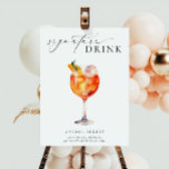 Ellesmere Modern Minimal Signature Drink Sign Poster<br><div class="desc">Dit kenmerkende drink menuteken beschikt over een moderne kalligrafie scriptkop en minimalistisch ontwerp. De scripttekstkop is een afbeelding dat niet kan worden bewerkt. De grootte van het afbeelding van de kop kan worden aangepast aan de grootte van elk poster. Alle andere tekst kan volledig worden bewerkt. De sjabloon omvat meer...</div>