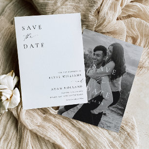 Ellesmere Modern Minimalist Wedding Save the Date Kaart