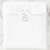Ellesmere Modern Minimalist Wedding Save the Date Ronde Sticker (Tas)
