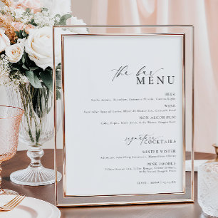 Ellesmere Modern Minimalistisch Barmenu Bord Poster