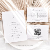 Ellesmere Modern Minimalistisch Monogram Bruiloft Kaart