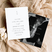 Ellesmere Modern Minimalistisch Monogram Bruiloft Kaart