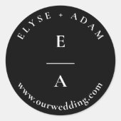 Ellesmere Modern Minimalistisch Monogram Bruiloft Ronde Sticker (Voorkant)
