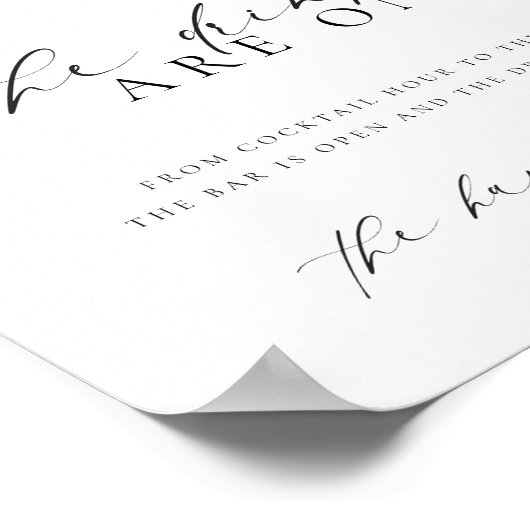 Ellesmere Modern Minimalistisch Open Bar Menu Bord Poster (Hoek)