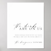 Ellesmere Modern Minimalistisch Open Bar Menu Bord Poster (Voorkant)