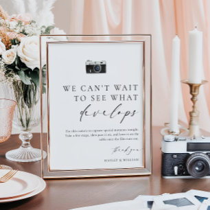 Ellesmere Moderne Minimal Wegwerp Camera Wedding Poster