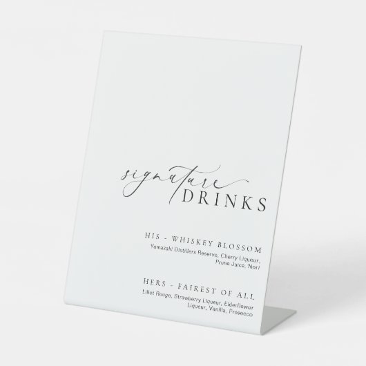 Ellesmere Moderne Minimale Drinken van de Handteke Reclamebord Met Voetstuk (Voorkant)