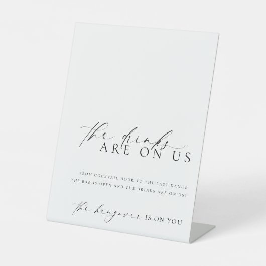 Ellesmere Moderne Minimale Open Bar Menu Reclamebord Met Voetstuk (Voorkant)