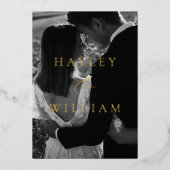 Ellesmere Moderne minimalistische bruiloft Folie Uitnodiging (Voorkant)