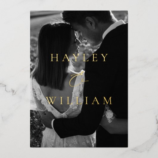 Ellesmere Moderne minimalistische bruiloft Folie Uitnodiging (Voorkant)