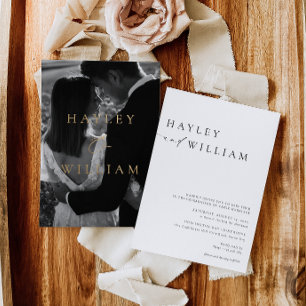 Ellesmere Moderne minimalistische bruiloft Folie Uitnodiging