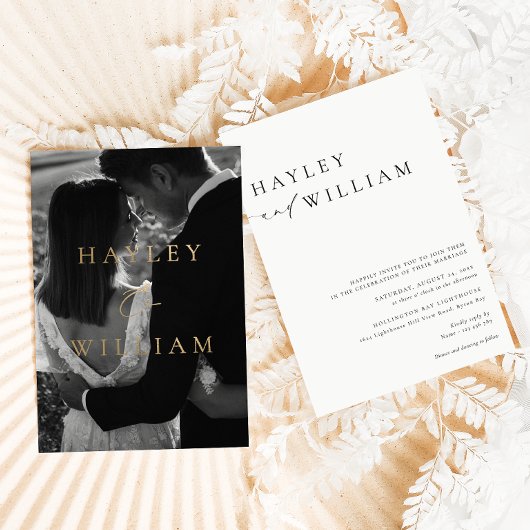 Ellesmere Moderne minimalistische bruiloft Folie Uitnodiging