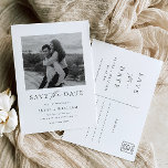 Ellesmere Moderne minimalistische foto Bewaar de d Briefkaart<br><div class="desc">De Ellesmere Wedding sparen de datumkaart kenmerkt een modern minimalistisch ontwerp met een hand-briefed manuscriptdoopvont op een witte achtergrond voor een schone en eenvoudige blik. De manuscriptrubrieken zijn een afbeelding dat niet kan worden uitgegeven. Alle andere tekst kan volledig worden bewerkt. Voor een geavanceerdere aanpassing van dit ontwerp, selecteer hierboven...</div>