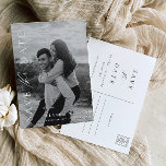 Ellesmere Moderne minimalistische foto Bewaar de d Briefkaart<br><div class="desc">De Ellesmere Wedding sparen de datumkaart kenmerkt een modern minimalistisch ontwerp met een hand-briefed manuscriptdoopvont op een witte achtergrond voor een schone en eenvoudige blik. De manuscriptrubrieken zijn een afbeelding dat niet kan worden uitgegeven. Alle andere tekst kan volledig worden bewerkt. Voor een geavanceerdere aanpassing van dit ontwerp, selecteer hierboven...</div>