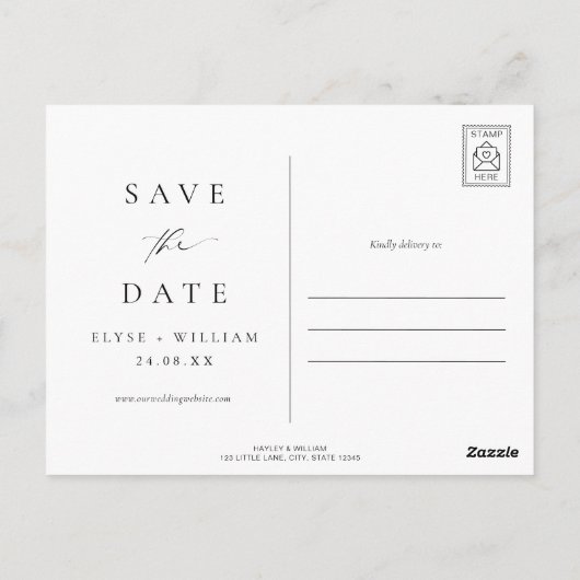 Ellesmere Moderne minimalistische foto Bewaar de d Briefkaart (Achterkant)