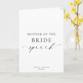 Ellesmere Moeder van de Bruid Wedding Speech Kaart (Gele Bloem)