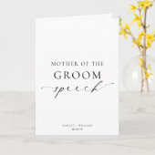 Ellesmere Moeder van de Bruidegom Trouwspeech Kaart (Gele Bloem)