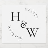 Ellesmere Monogram Trouwgunst Likeurfles Etiket (Enkel label)