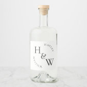 Ellesmere Monogram Trouwgunst Likeurfles Etiket (Voorkant)