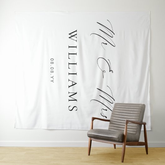 Ellesmere Mr en Mrs Wedding Backdrop Wandkleed (In Situ (horizontaal))