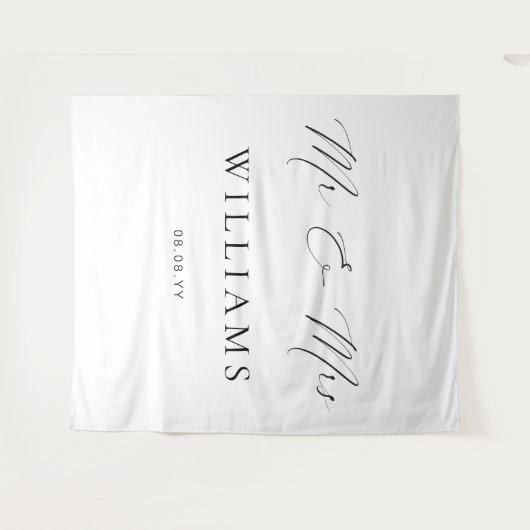 Ellesmere Mr en Mrs Wedding Backdrop Wandkleed (Voorkant (horizontaal))