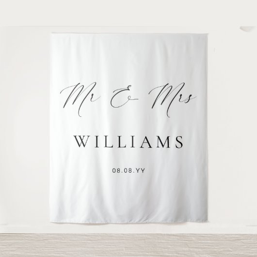 Ellesmere Mr en Mrs Wedding Backdrop Wandkleed (Voorkant)